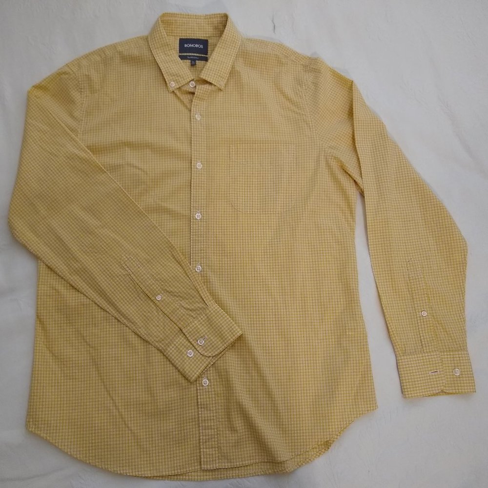 Bonobos Tailored Slim Fit Yellow Check XL  SHARP